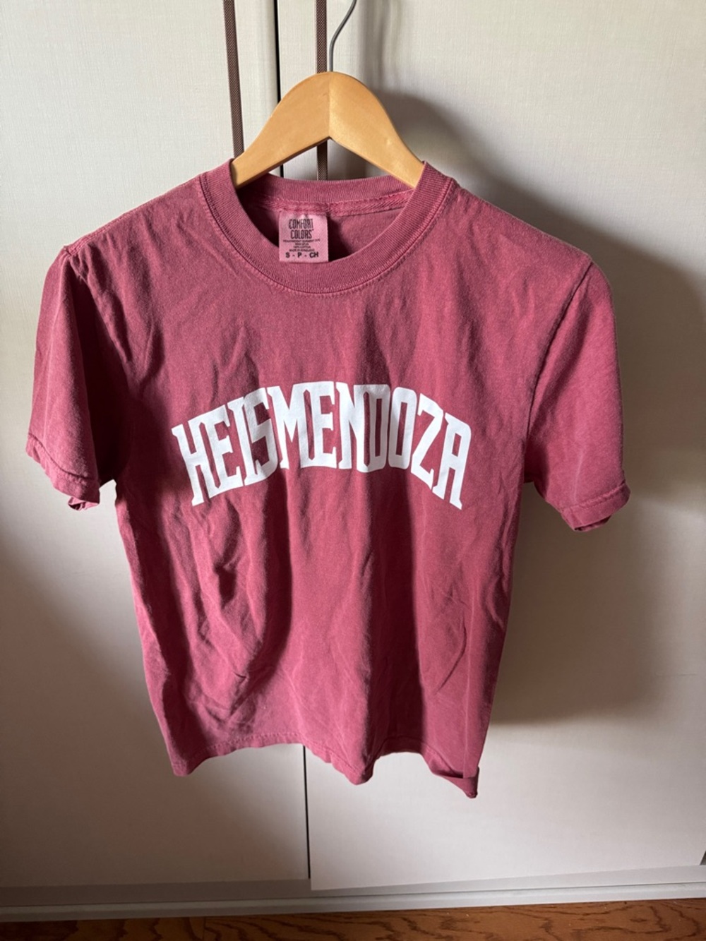 Heismendoza Comfort Colors Men’s Short Sleeve Tee Dusty Rose with White Print
